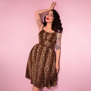 Vixen by Micheline Pitt Leopard Print Ingenue Dress, Size 2x NWOT (cut tag)